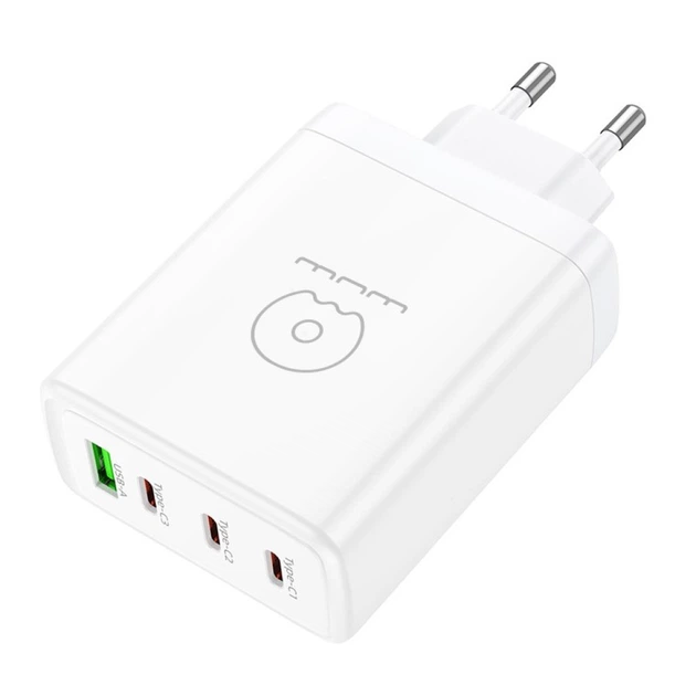 Мережевий зарядний пристрій WUW-C158 1USB 3Type-C + USB A PD100W white (WUW-C158) - Фото 2 Мережевий зарядний пристрій WUW-C158 1USB 3Type-C + USB A PD100W white (WUW-C158) - изображение 2