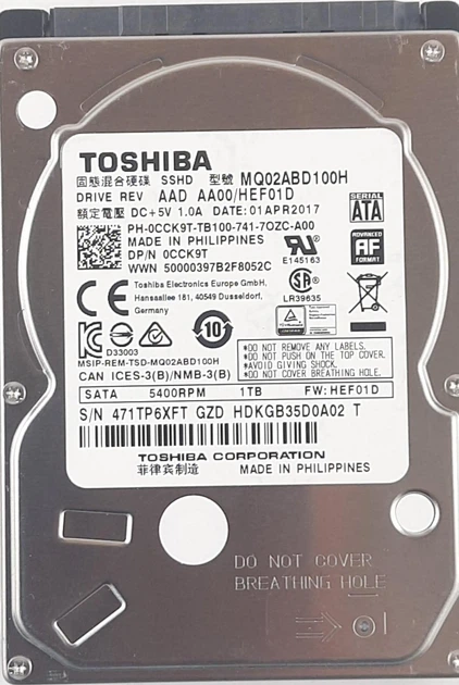 SSHD 2.5 1TB+8GB MLC NAND Toshiba mq02abd100h 5400/64mb s/n 6xft б/в - Фото 1 SSHD 2.5 1TB+8GB MLC NAND Toshiba mq02abd100h 5400/64mb s/n 6xft б/в - зображення 1