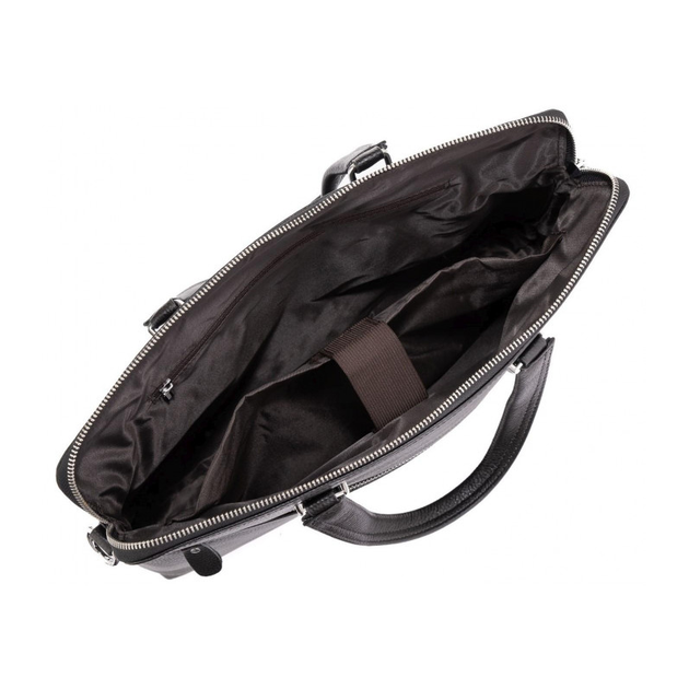 Сумка для ноутбука и документов кожаная черная Tiding Bag 9157 с 2 ручками - изображение 8