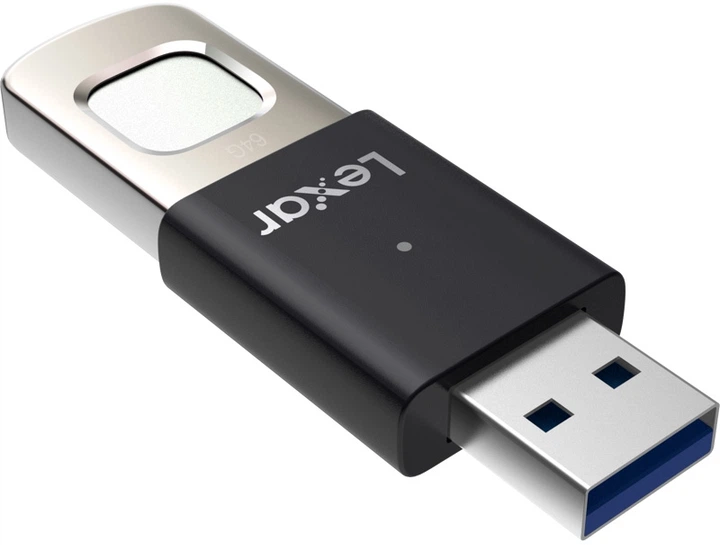 Флеш пам'ять Lexar JumpDrive Fingerprint F35 Pro 64GB USB 3.2 Gen1 Black/Grey (LJDF35P064G-RNBNG) - зображення 3
