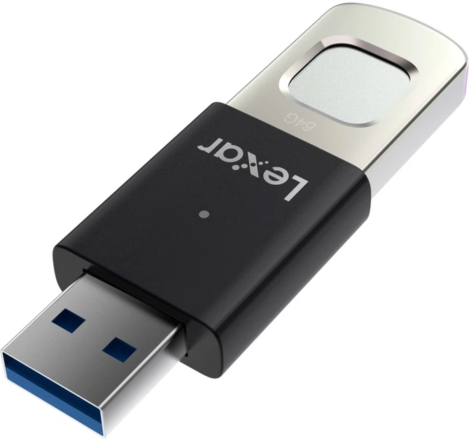 Флеш пам'ять Lexar JumpDrive Fingerprint F35 Pro 64GB USB 3.2 Gen1 Black/Grey (LJDF35P064G-RNBNG) - зображення 4