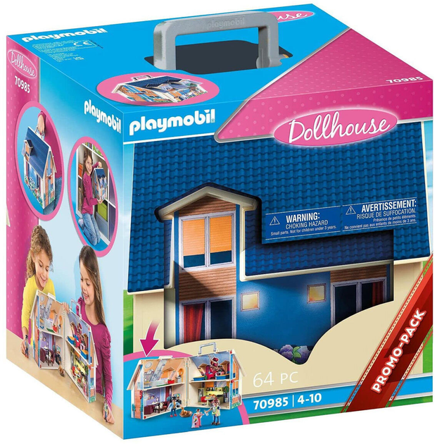 Zestaw do zabawy Playmobil 70985 Przenosny domek dla lalek (4008789709851) (955555906010754) - Outlet - obraz 1