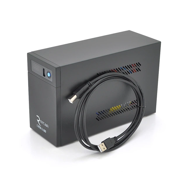 ИБП Ritar E-RTM-LI-800 (480W), LCD, AVR, 3st, 2xSCHUKO socket, АКБ LiFePO4x12V77Wh, metal Case (225*85*141) 3,3кг (300*278*440) - зображення 3