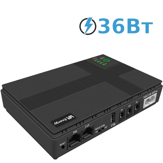 Портативный источник питания Mini UPS VIA Energy 3.0, емкость (12000мА•ч), мощность 36Вт*ч, 0,52 кг, 160x40x180 мм - изображение 2