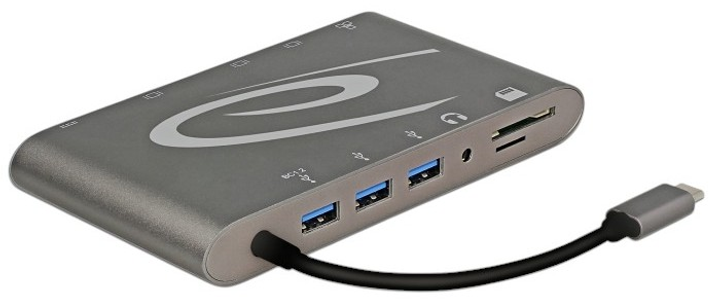 Stacja dokująca Delock USB Type-C 87297 3.1 4K 30 Hz Grey (4043619872978) - obraz 2