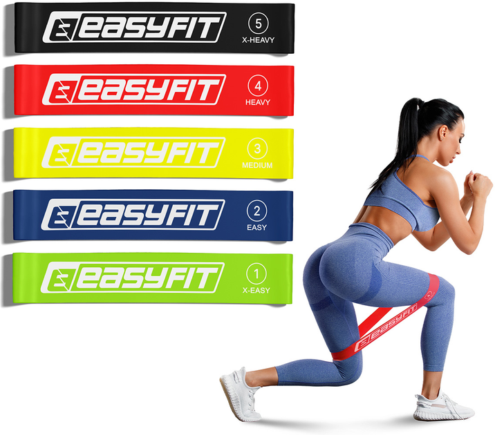 Гумки EasyFit для фітнесу набір з 5 шт EF-1813 (56002831) - зображення 1