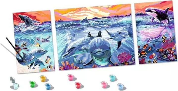 Малювання за номерами Ravensburger CreArt: Дельфіни (4005556235773) - зображення 3