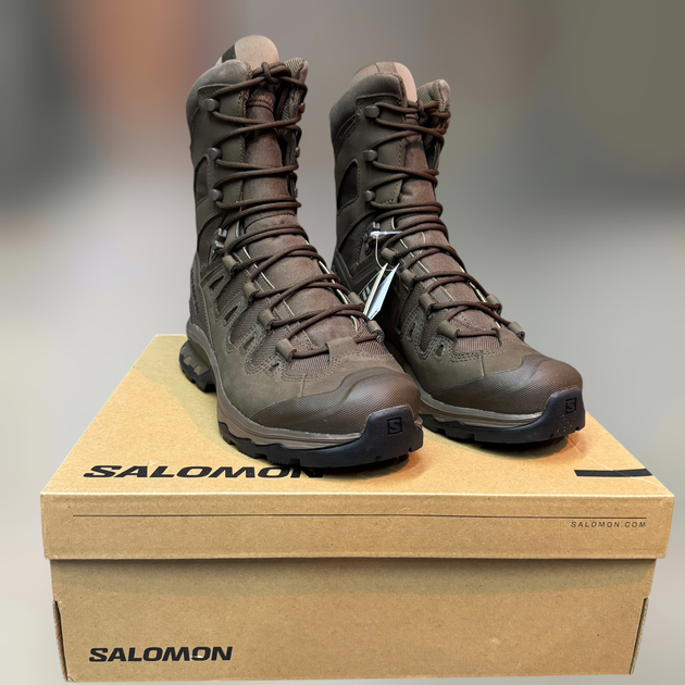 Берцы тактические Salomon QUEST 4D Forces 2 High GTX, р. 41 1/3 (7.5), цвет Коричневый (Earth), GoreTex, берцы армейские - изображение 1