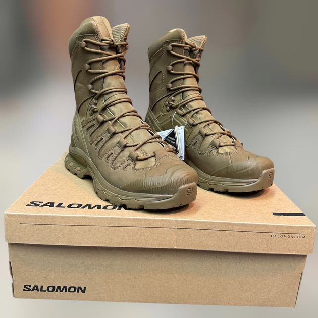 Берцы тактические Salomon QUEST 4D Forces 2 High GTX, р. 40 (6.5), цвет Койот, GoreTex, берцы армейские - изображение 1