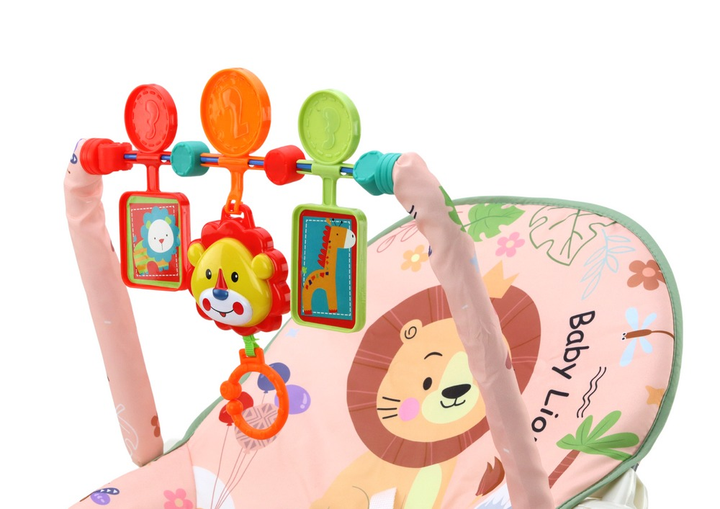 Гойдалка-ліжко LEAN Toys Вібрація та звук 2 в 1 Лев (5905991005230) - зображення 4
