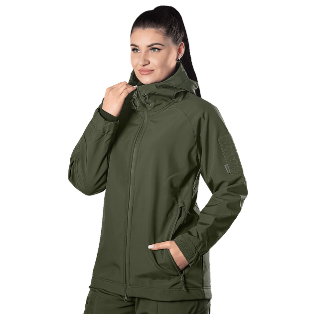 Жіноча куртка Stalker SoftShell Олива (7441), S - изображение 1