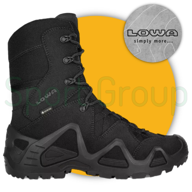 Високі тактичні черевики Lowa zephyr hi gtx tf black (чорний) UK 7.5/EU 41.5 - зображення 1