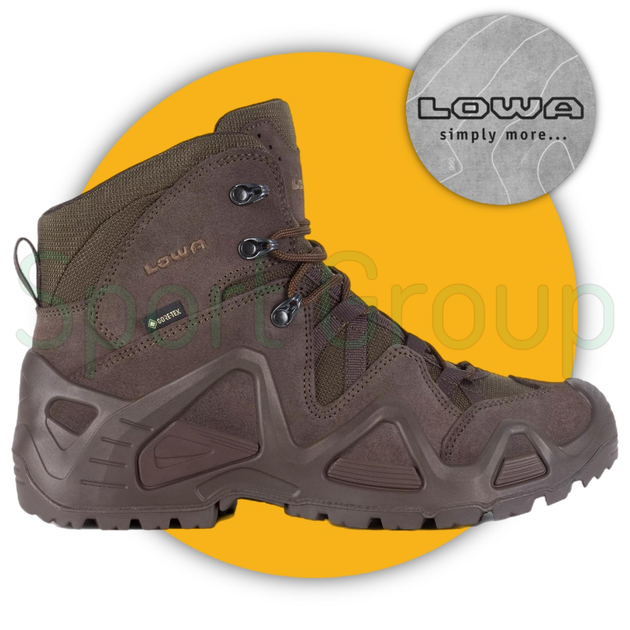 Ботинки тактические Lowa Zephyr GTX mid TF Dark Brown (коричневый) UK 12.5/EU 48 - изображение 1