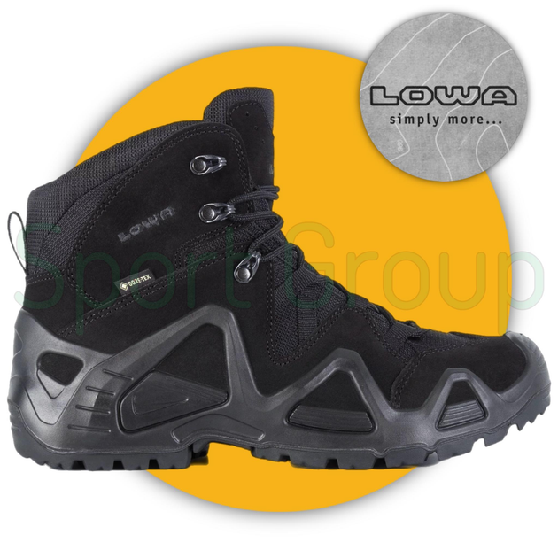 Черевики тактичні Lowa zephyr GTX Mid TF Black (чорний) UK 10.5/EU 45 - зображення 1