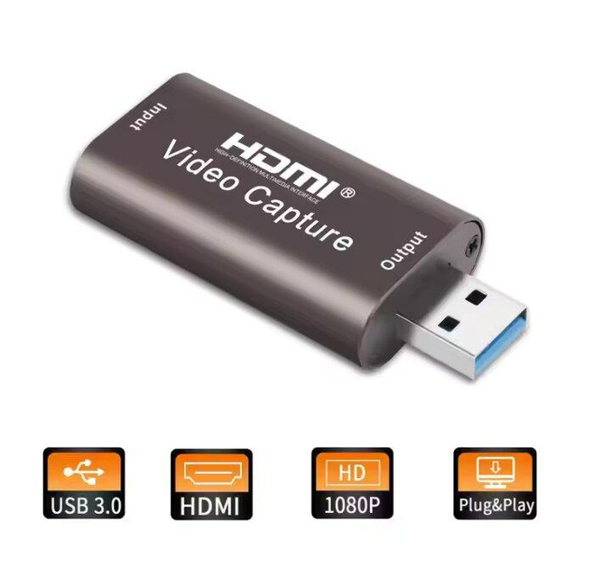 Карта видеозахвата HDMI USB 3.0 — Внешняя карта для записи видео и аудио с высокой разрешающей способностью - изображение 1