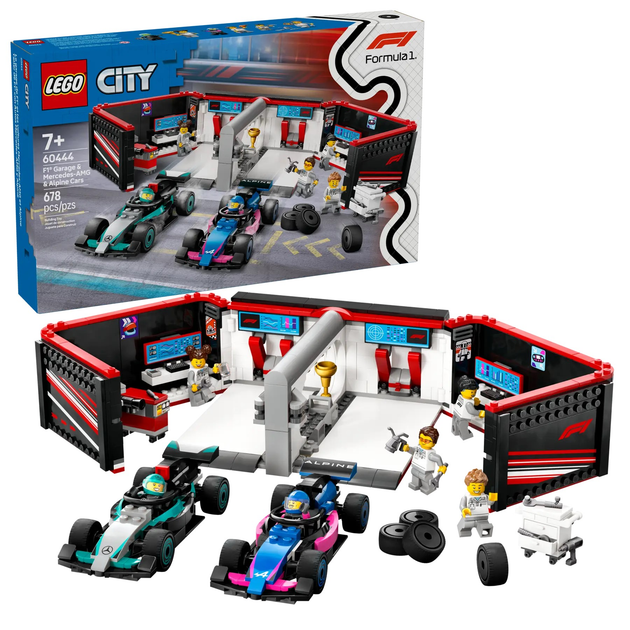 Zestaw klocków LEGO City F1 Garaż i bolidy Mercedes-AMG i Alpine 678 elementów (60444) - obraz 2