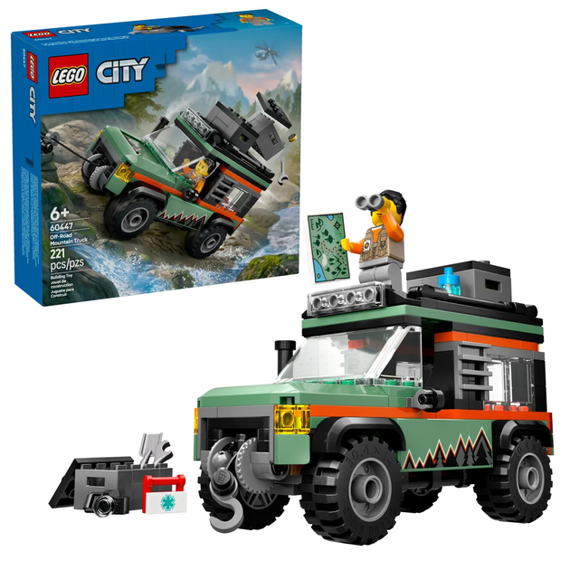 Zestaw klocków LEGO City Górska ciężarówka terenowa 4 x 4 221 element (60447) - obraz 2