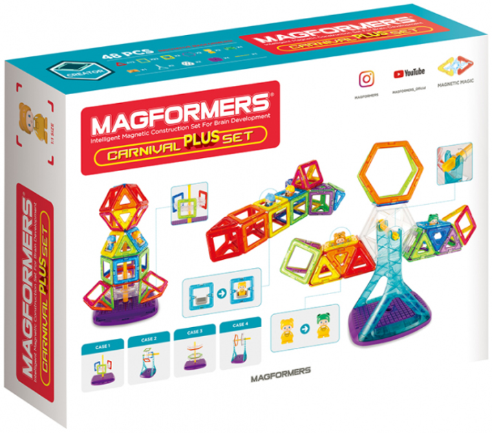 Magnetyczne klocki Magformers Karnawał Plus 48 elementów (730658030165) - obraz 2