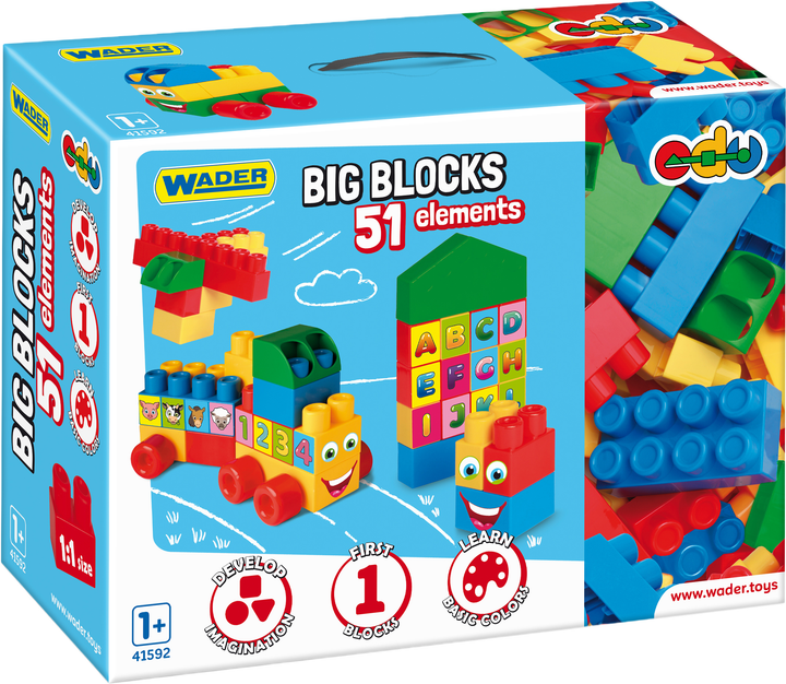 Klocki Wader Big Blocks 51 elementów (5900694415928) - obraz 1