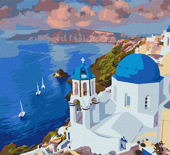 Malowanie po numerach Ideyka Malownicze Santorini 50x50 cm (4823104330141) - obraz 1