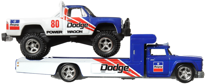 Kolekcjonerski samochodzik Hot Wheels '80 Dodge Macho Power Wagon i transporter Retro Rig z serii Car Culture (194735102310) - obraz 7