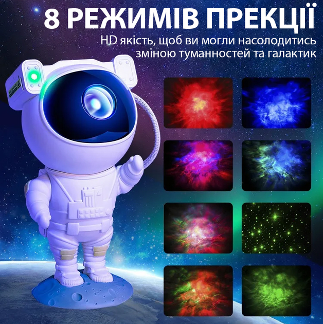 Лазерний нічник-проєктор зоряного неба UFT Astronaut 1 Астронавт із пультом (4820176283405) - зображення 3