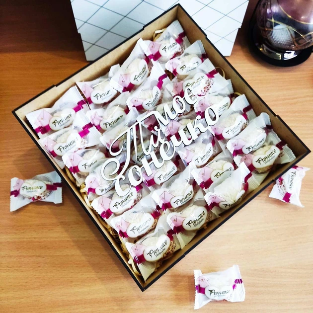 Подарунковий бокс з цукерками для дівчини на новий рік день народження 8 березня (ar104) - зображення 8