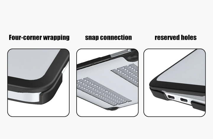Чехол накладка для MacBook Air 13" Zamax Soft Shield Protective Case - Black&White - изображение 7