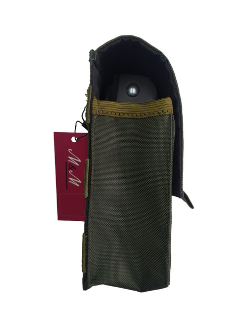 Складна міні лопата MFH чорна в чохлі M&M 2 Olive green хакі (213507) - зображення 2