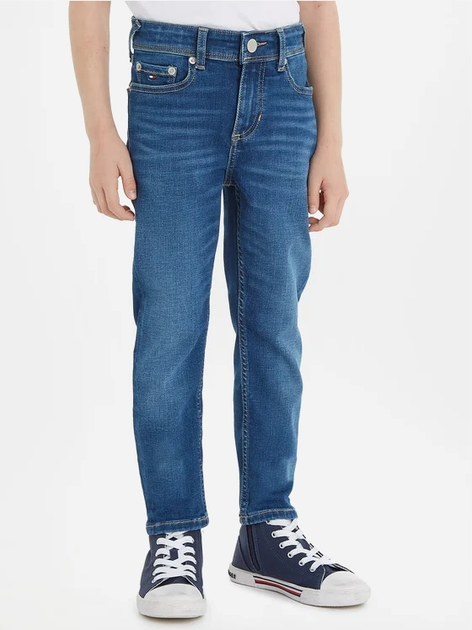 Jeansy regular fit młodzieżowe chłopięce Tommy Hilfiger KB0KB08465-1A8 162 cm Niebieskie (8720644797150) - obraz 1