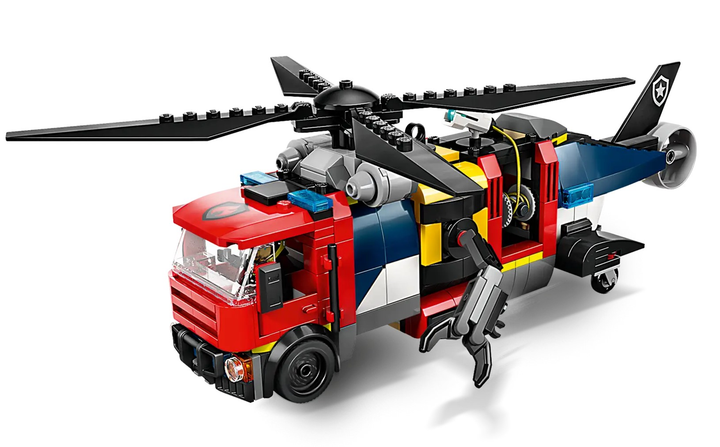 Zestaw klocków LEGO City Zestaw z helikopterem wozem strażackim i łodzią podwodną 874 elementy (60462) - obraz 6