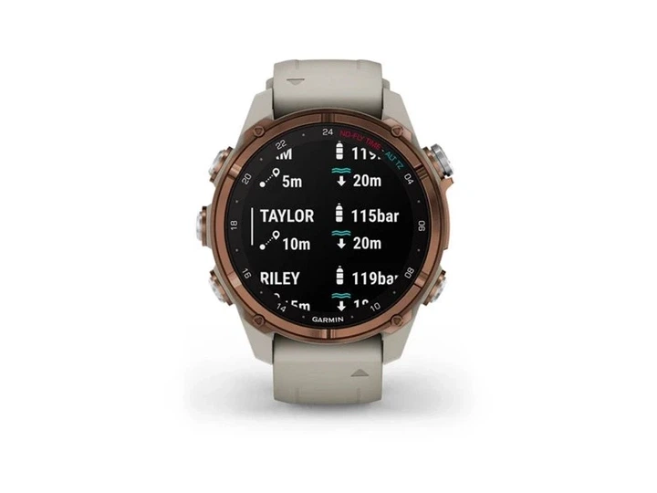 Спортивні годинники Garmin Descen Mk3i – 43 mm Bronze PVD Titanium with French Gray Silicone Band (010-02753-13/14) - зображення 2
