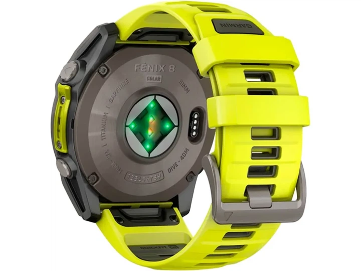 Спортивний годинник Garmin Fenix 8 47mm Solar Sapphire Titanium w. Amp Yellow/Graphite Silicone Band (010-02906-20/21) - изображение 8
