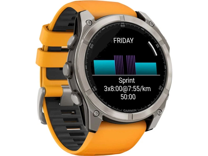 Спортивний годинник Garmin Fenix 8 51mm AMOLED Sapphire Titanium w. Spark Orange/Graphite Silicone Band (010-02905-10/11) - изображение 9
