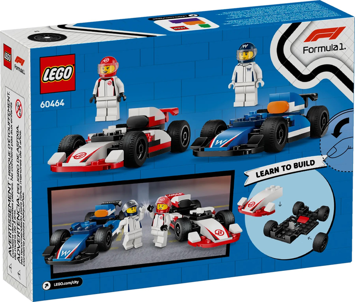 Конструктор LEGO City F1 Боліди Williams Racing та Haas 92 елементи (60464) - зображення 1