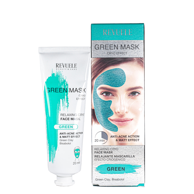 Маска для обличчя від акне Revuele Anti-Acne Green Face Mask Cryo Effect 80 мл - Фото 1 Маска для обличчя від акне Revuele Anti-Acne Green Face Mask Cryo Effect 80 мл - изображение 1