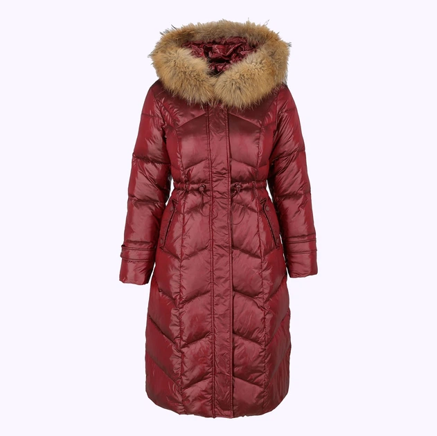 Пуховик зимовий довгий жіночий PERSO BLH220032FR 3XL Винний (5908312938835) - зображення 7