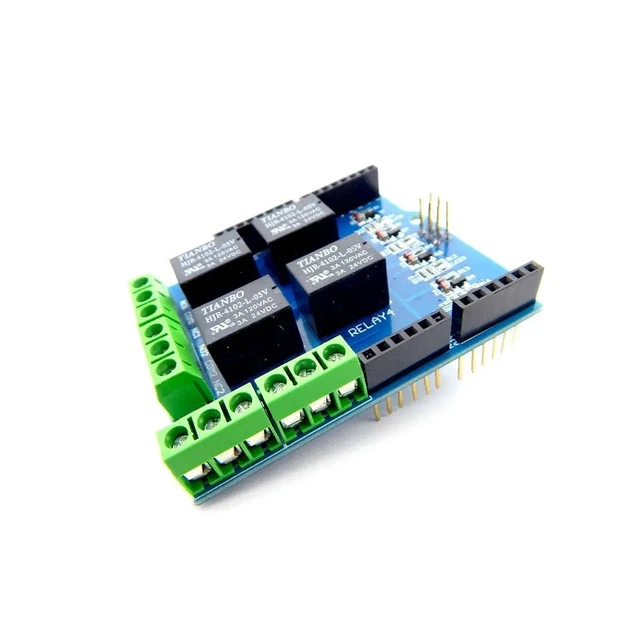 Плата расширения реле 4-канальный v1 для Arduino, 5В - Фото 2 Плата расширения реле 4-канальный v1 для Arduino, 5В - изображение 2