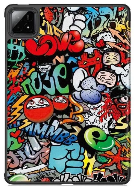 Чехол Crazy Horse на Xiaomi Pad 7 (11.2") / чехол для планшета с функцией подставки / grafitti - Фото 2 Чехол Crazy Horse на Xiaomi Pad 7 (11.2") / чехол для планшета с функцией подставки / grafitti - изображение 2