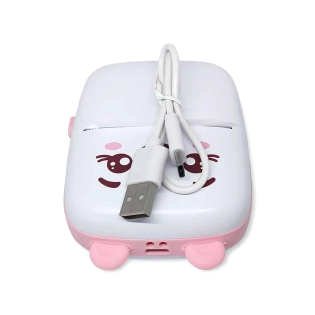 Мини принтер портативный беспроводной Mini Printer для фото, наклеек, чеков, этикеток, раскрасок Розовый - изображение 7