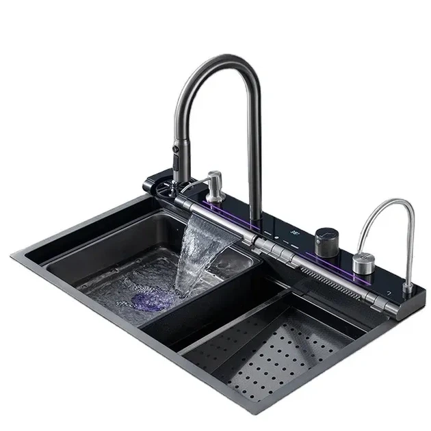 Мийка Zerix ZH7546-SET-04 DECOR Nano-Black із вбудованим змішувачем з нерж. сталі (ZM5578) - Фото 1 Мийка Zerix ZH7546-SET-04 DECOR Nano-Black із вбудованим змішувачем з нерж. сталі (ZM5578) - зображення 1