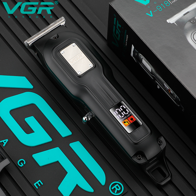Триммер аккумуляторный VGR V-918, 4 насадки, LED дисплей - изображение 7