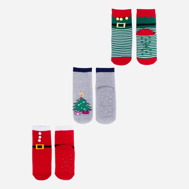 Zestaw skarpet dla dzieci YOCLUB Children's Christmas Terry 3Pack Socks SKF-X001U-AA0D-0001 20-22 3 pary Multicolour (5907617914308) - obraz 1