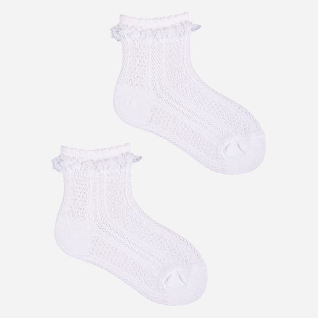 Набір шкарпеток дитячий YOCLUB 3Pack Girl's Socks With Frill SKL-0008G-0100 17-19 3 пари White (5904921620734) - зображення 2