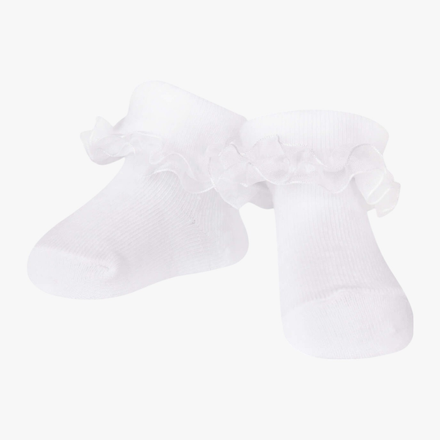 Набір шкарпеток дитячий YOCLUB 3Pack Girl's Ruffle Socks SKA-0119G-010J-002 3-6 3 пари White (5904921627085) - зображення 2