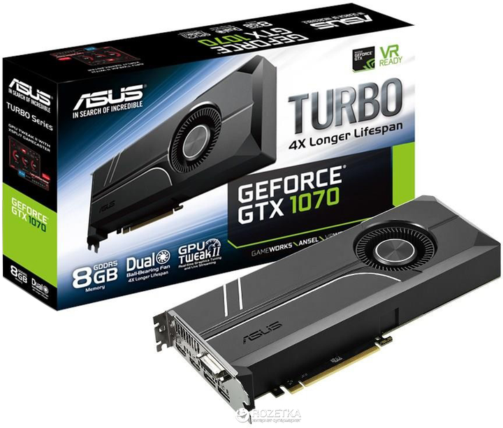 Видеокарта Asus PCI-Ex GeForce Turbo GTX 1070 8GB GDDR5
