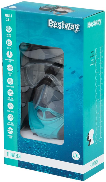 Повнолицева маска Bestway Flowtech L/XL Blue (6941607331255) - зображення 9