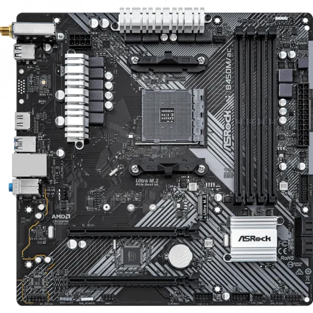 Материнская плата ASRock b450m/ac r2.0 (s-AM4, amd b450, ddr4) – фото ...