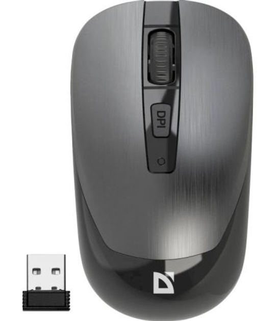 Мышь беспроводная Defender Wave mm-995, Silver, usb, оптическая (сенсор PixArt 3065), 800-1600 dpi, 3 кнопки, 1xAA (52993) - изображение 1