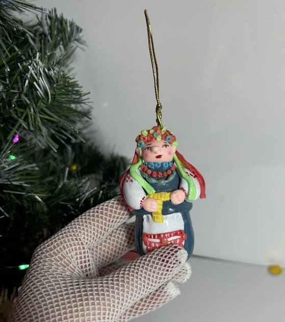 Набір ялинково-різдвяних прикрас ручної роботи в українському стилі у подарунковій коробці - Фото 3 Набір ялинково-різдвяних прикрас ручної роботи в українському стилі у подарунковій коробці - изображение 3